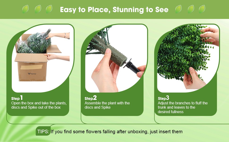 2 Pcs 18 Inch Artificial Boxwood Ball Topiary Tree Fake Outdoor Plants Bush, UV
