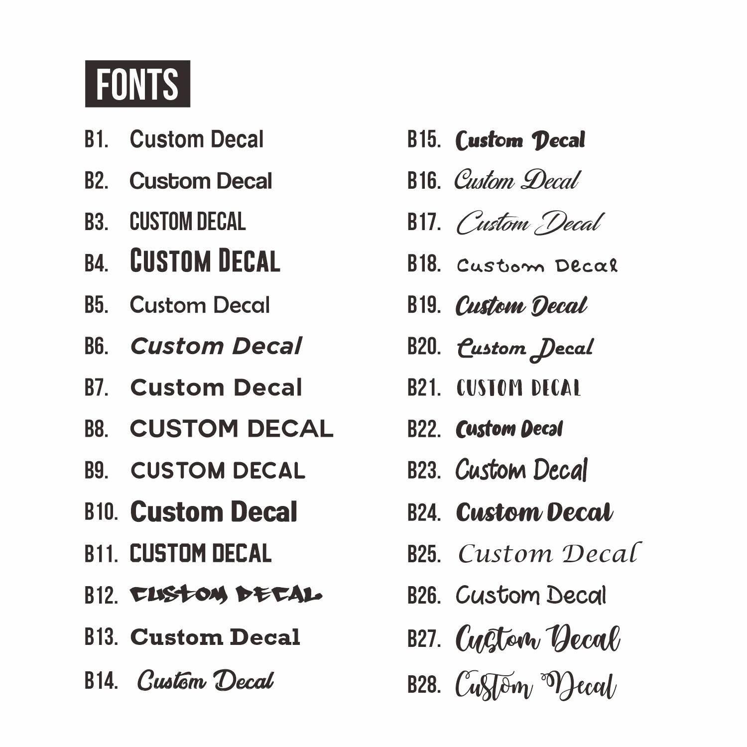 Custom Decals – Custom Vinyl Text Decals – Create Your Own Decals – Custom Decal