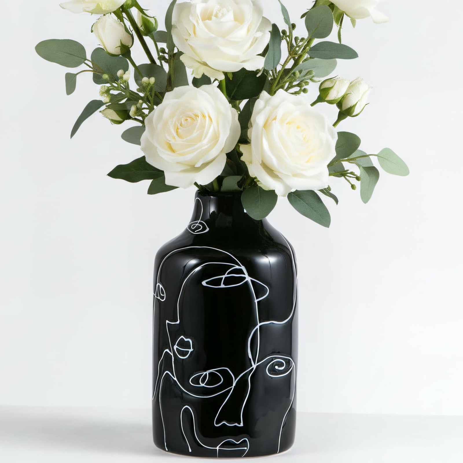 Ceramic Vase Irregular face Design Decorative Flower Vase for Home Decor Living