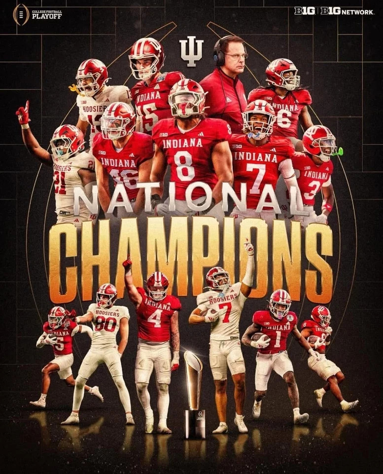 Indiana College Football National Champions 2026 Wall Poster