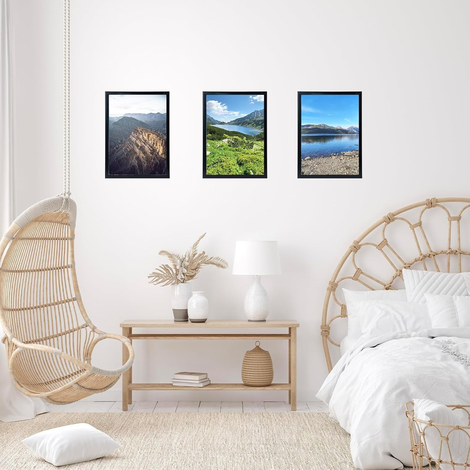 10X14 Picture Frame Set of 4 Black for 30 X 40Cm Diamond Painting Art, Wall Moun