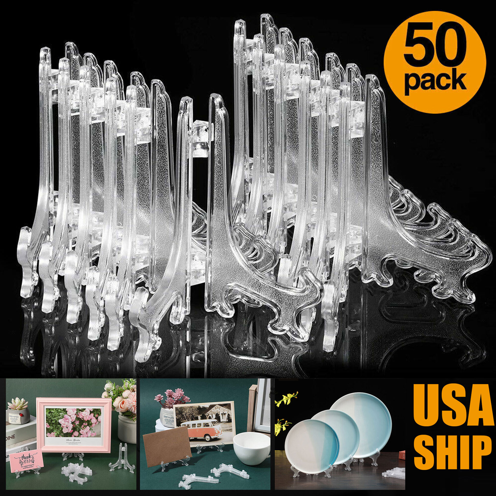50* Easel Display Stand Plate Foldable Bracket Picture Photo Frame Card Holder