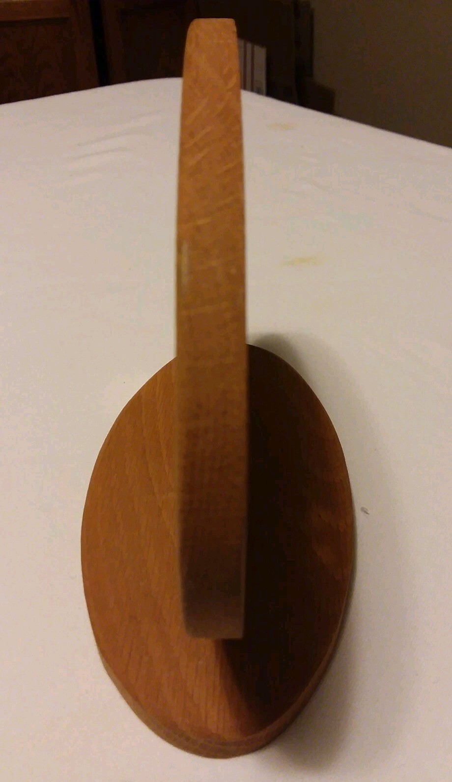 Wooden Clock On Stand w Carved Rose 6″ H x 6 3/4″ L x 3 1/2″ W Works Great