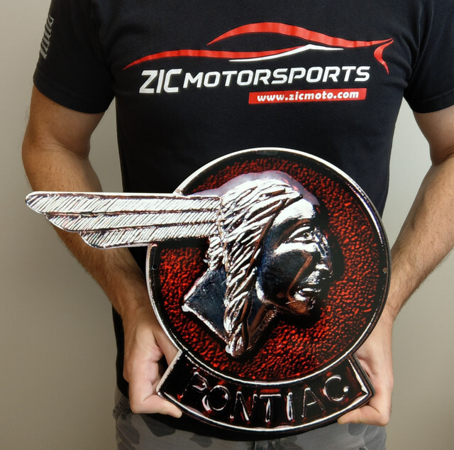 Pontiac Chief Head Vintage Emblem Steel Sign