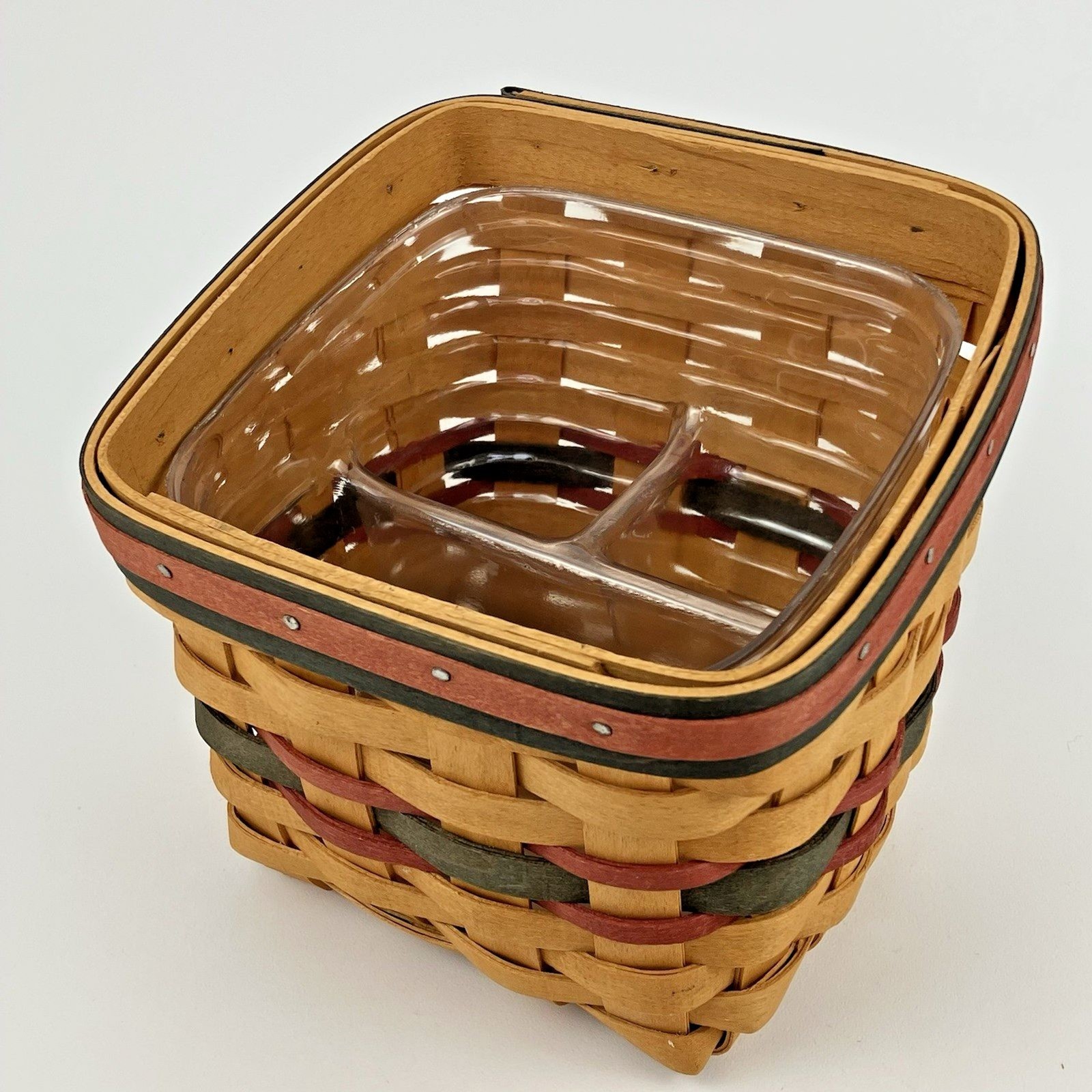 Longaberger Finders Keepers Basket Set 1998 | /w Divider Medium VTG (12777)
