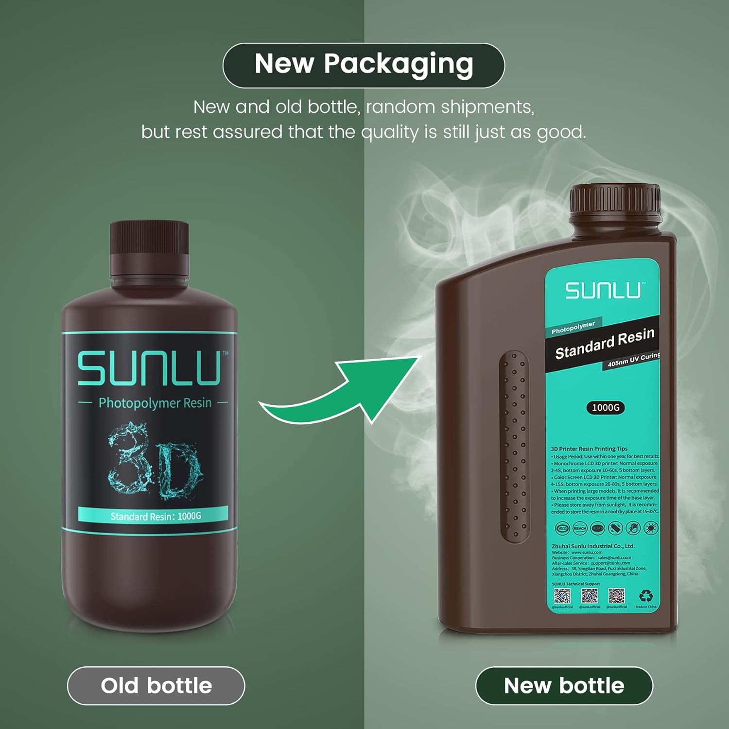 SUNLU 3D Printer Resin, 1kg Fast Curing Standard 3D Resin for LCD DLP SLA Resin