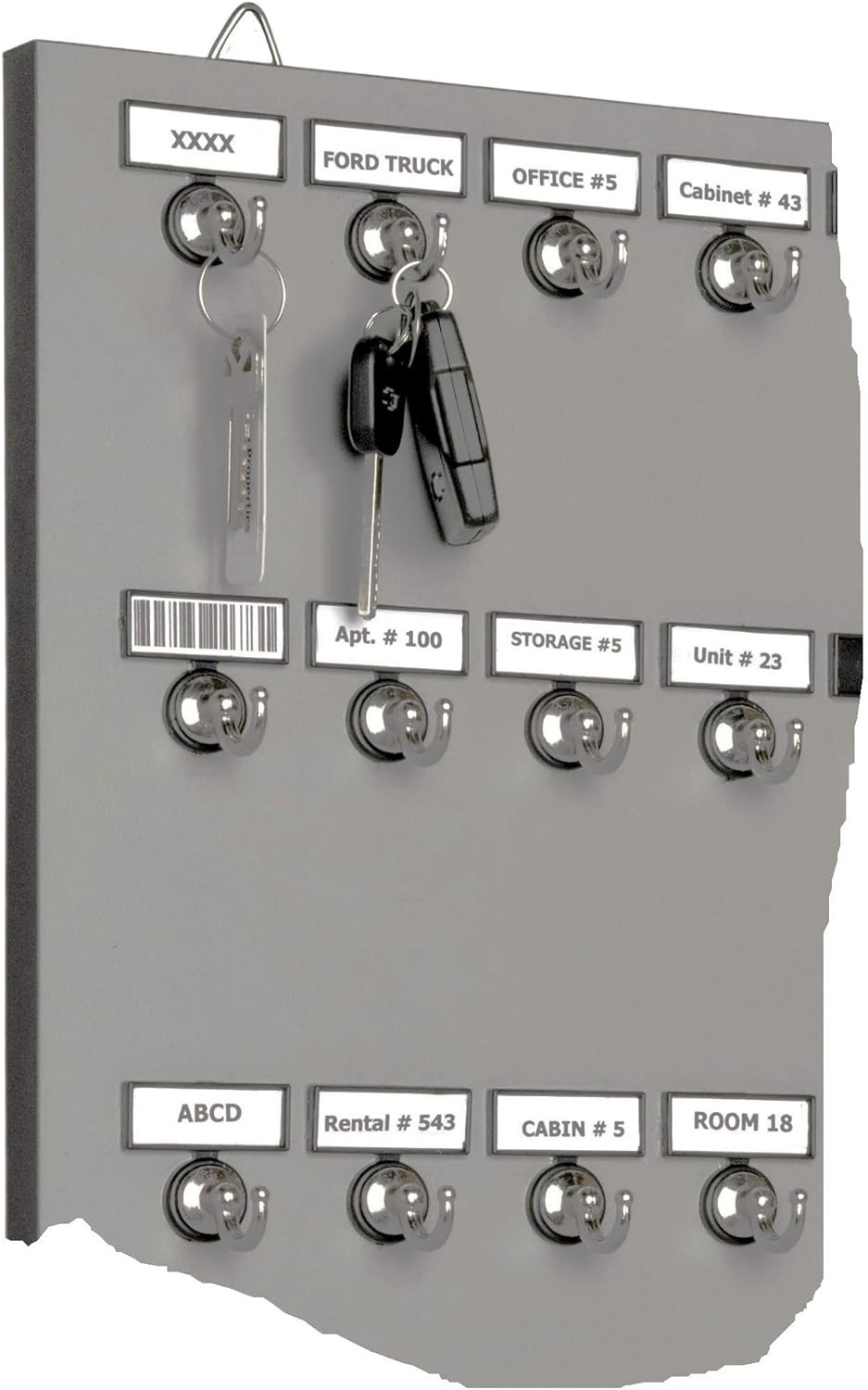 Key Hook, Key Rack #35MGN, 35 Extra Space Bolted Metal Hooks with ‘Customize Nam