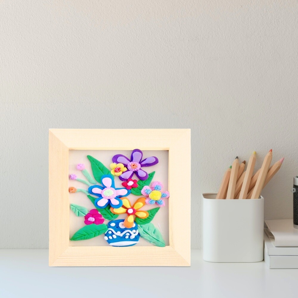 6Pcs Clay Picture Frame Canvas Painting Frames Unfinished Wood Photo Frames