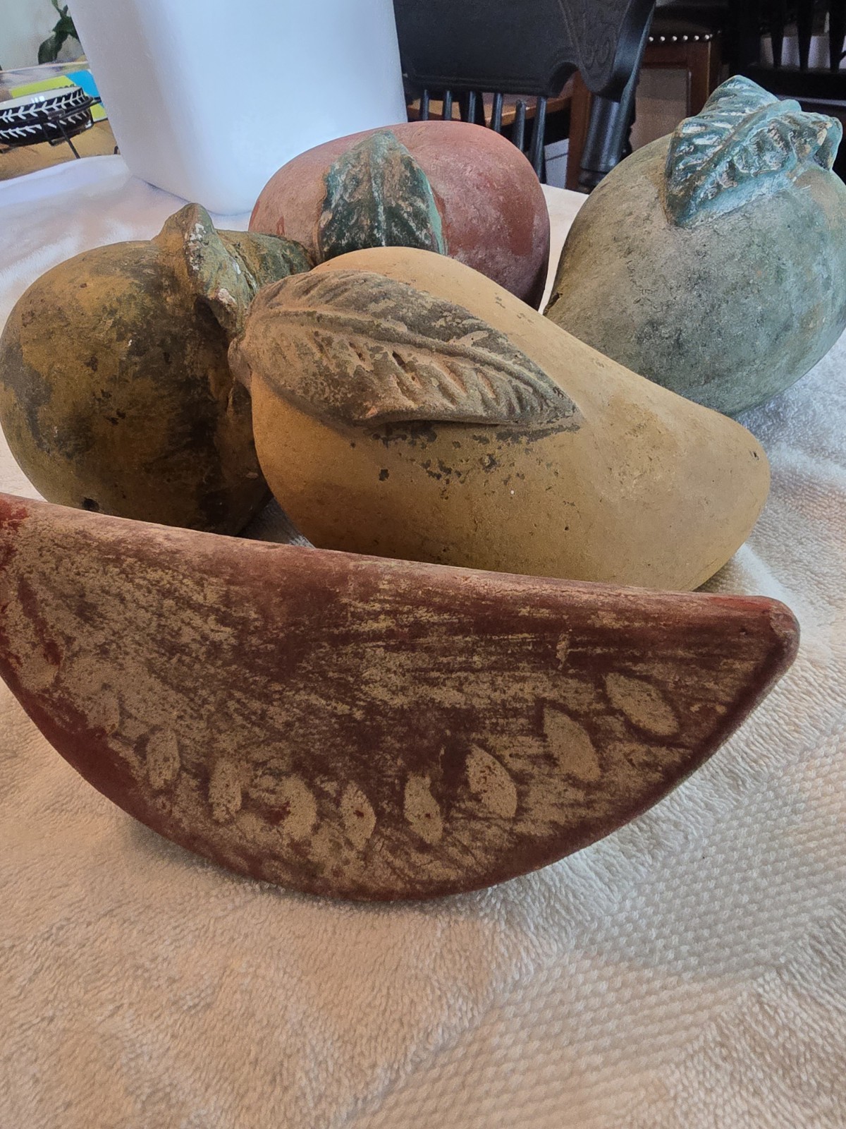 Vintage Terracotta Rustic Multicolor Fruit Set of 5 Decorative Home Décor