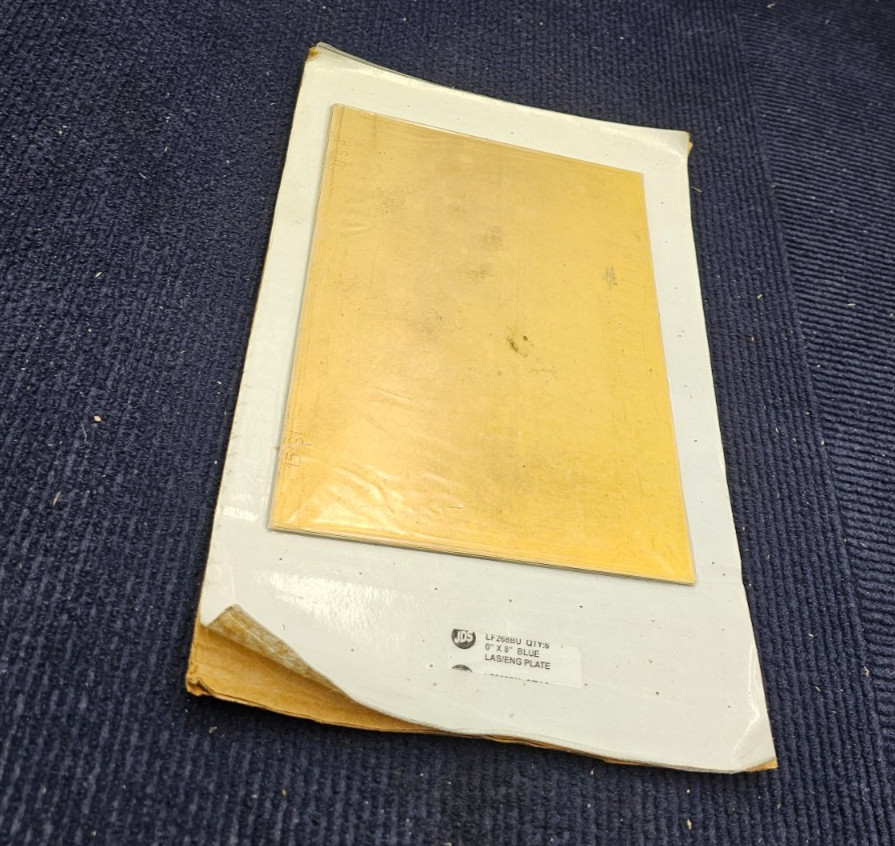 (QTY 6) JDS LF268BU: 6″ Length x 8″ Height Brass Plated Steel Plaque Plate