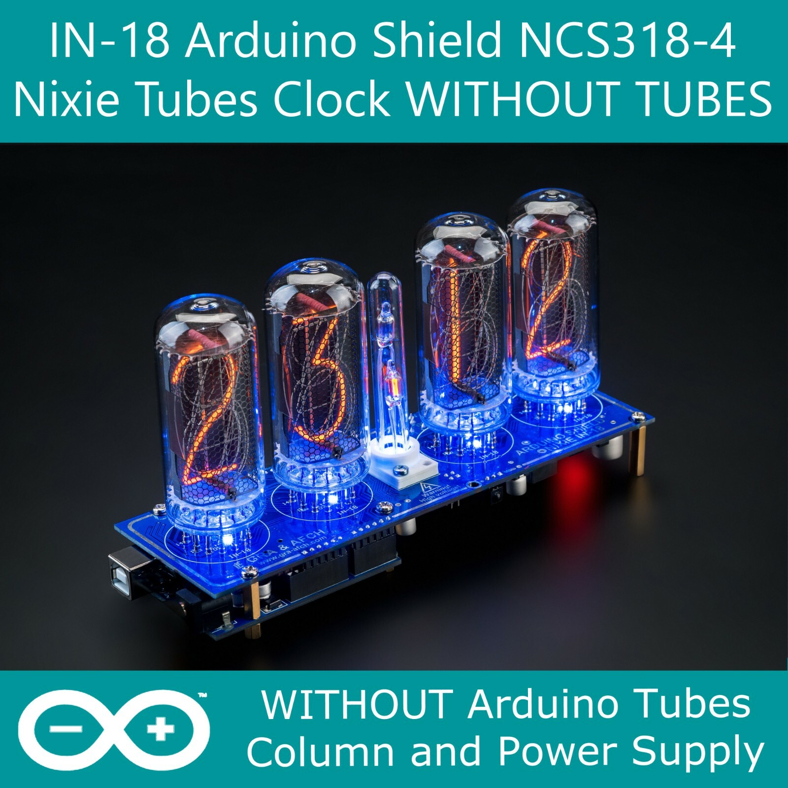 IN-18 Nixie Tubes Clock Arduino Shield NCS318-4 WITHOUT TUBES Column Arduino