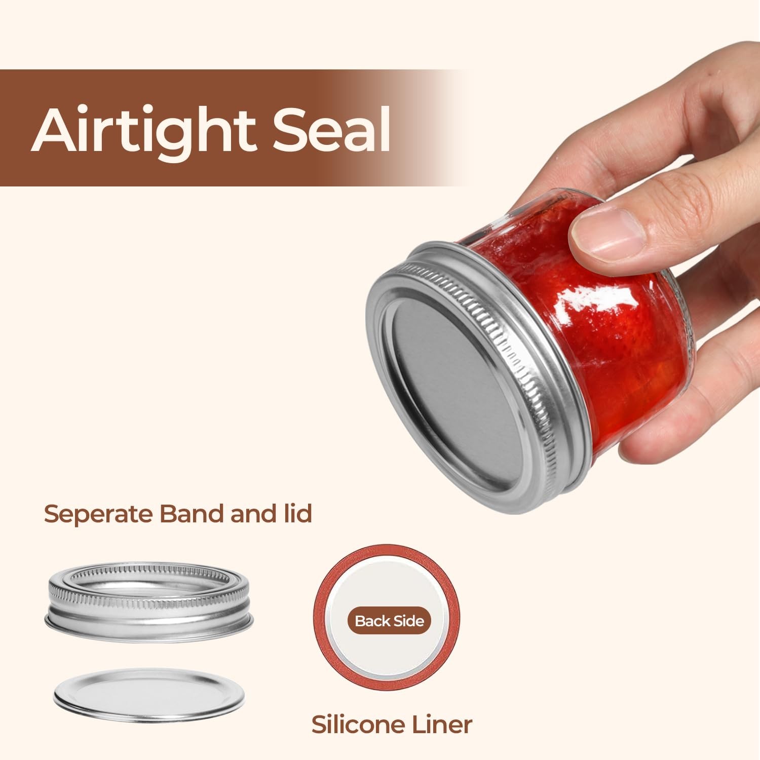 ComSaf Mini Mason Jars 4oz – 8 Pack, Regular Mouth 4oz*8 regular mouth, Clear