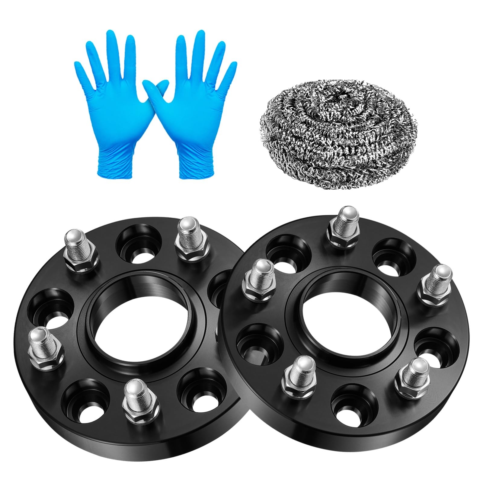 BDFHYK 5×4.75 Wheel Spacers Thickness 1 Inch 2PCS 1 inch 5×4.75″, black