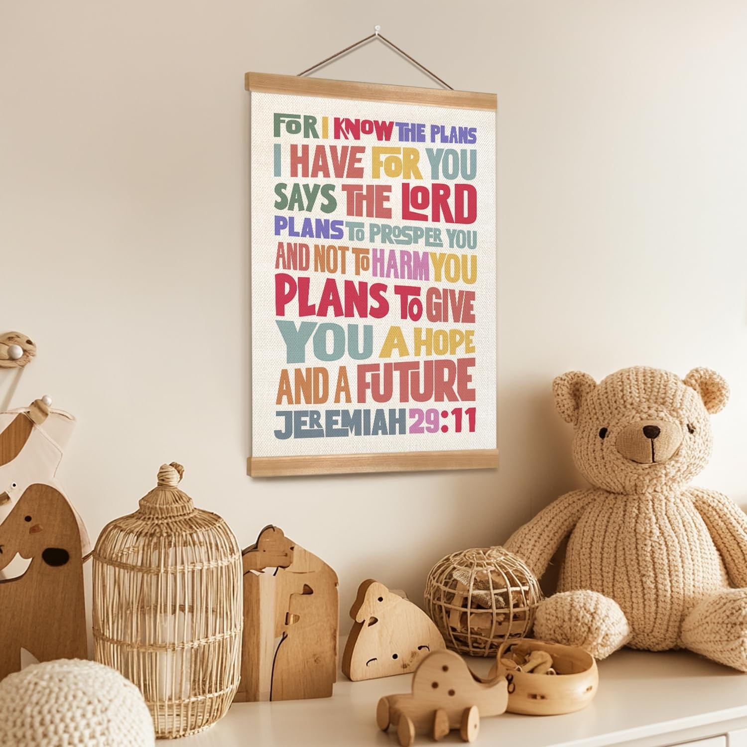 Inspirational Scripture Wall Art Poster,Christian Bible Verse Wall Poster wit…