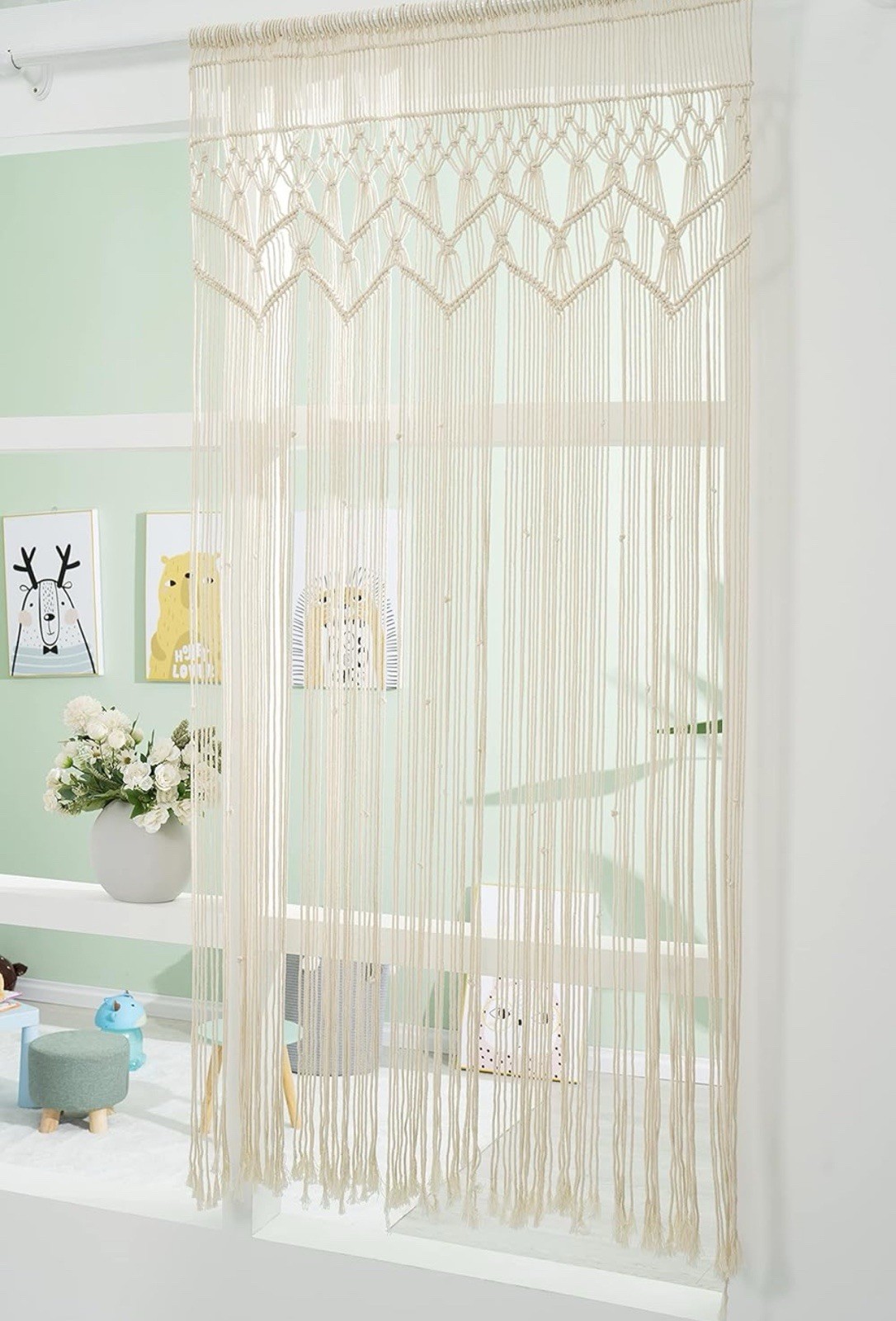 Macrame Wall Hanging Tapestry- Macrame Door Hanging, Room Divider 35x73inch