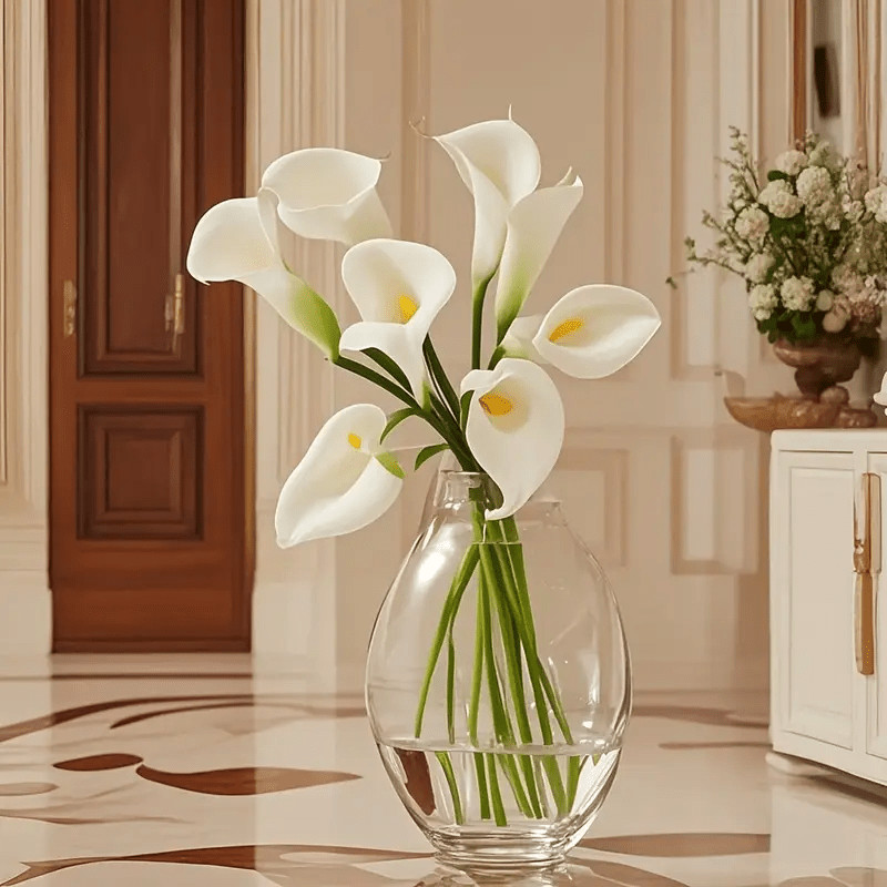 20Stems Artificial Calla Lily Bouquet Realistic White Fake Flowers Wedding Decor