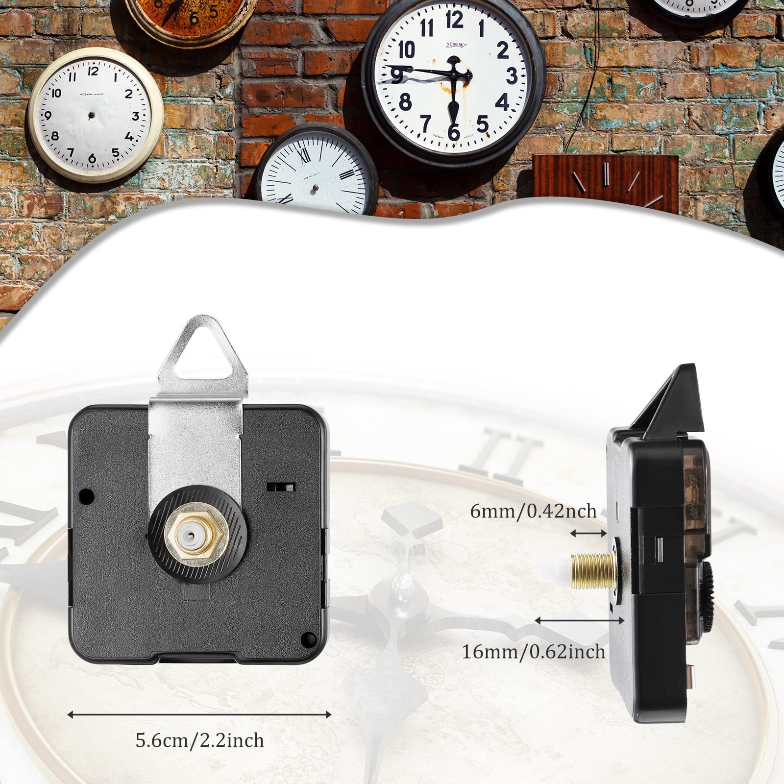 6 Pieces High Torque Clock Movements Long Shaft Movement Mechanism…