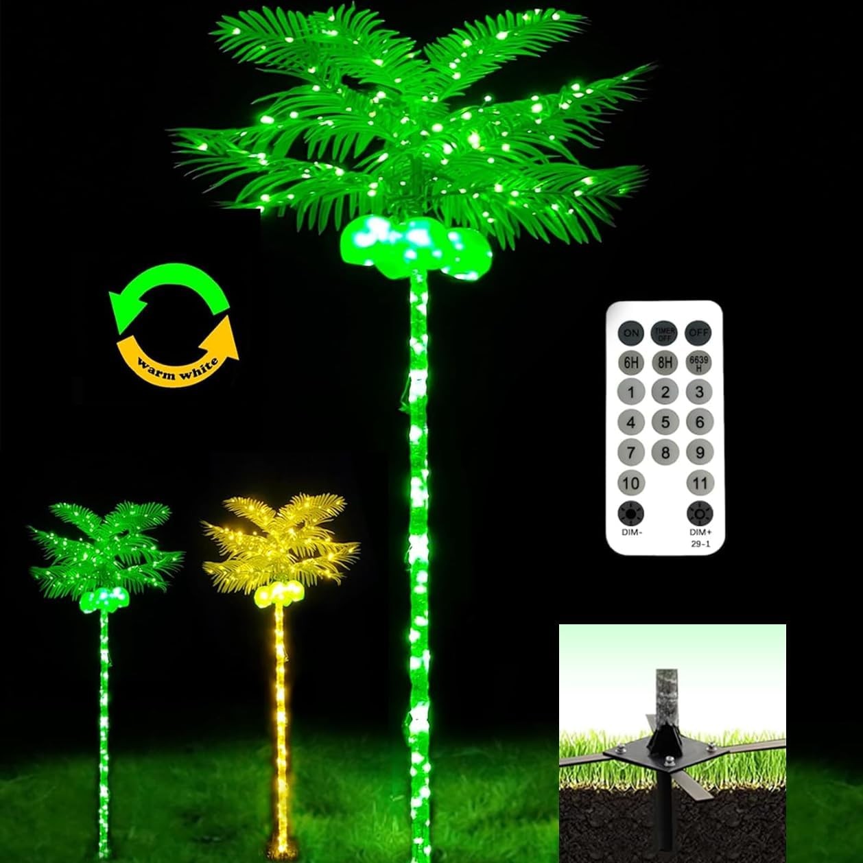 9.5ft Artificial Palm Tree with 305 LEDs
