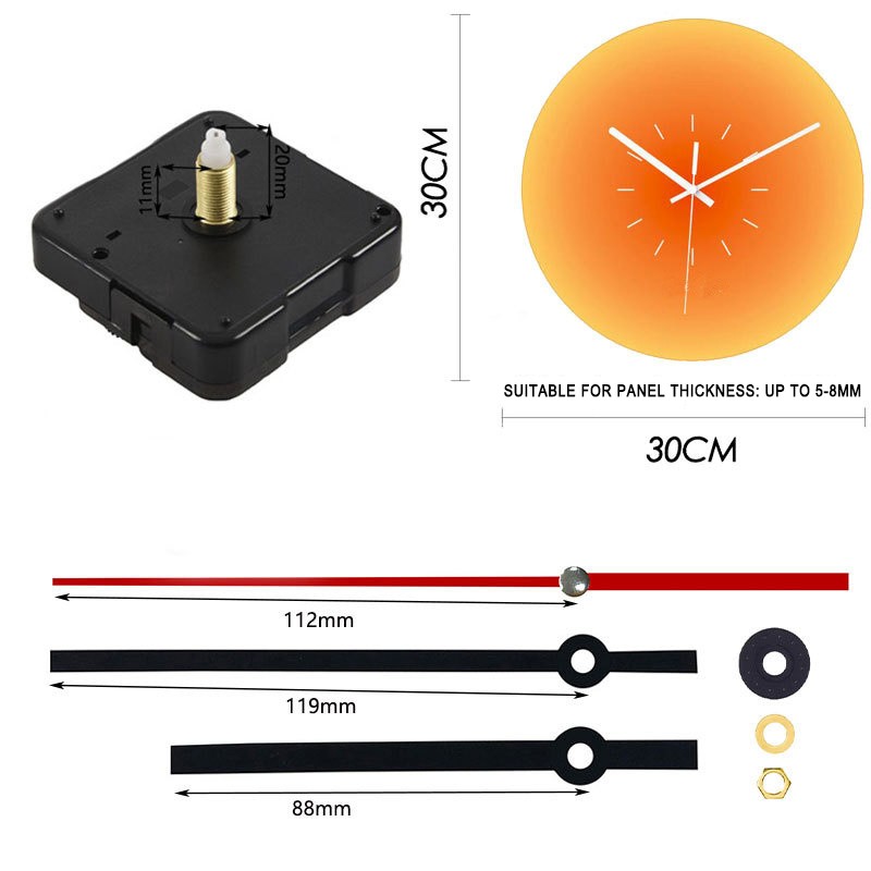 DIY Large Silent Quartz Wall Clock Movement Hands-Mechanism Repair Parts Tool