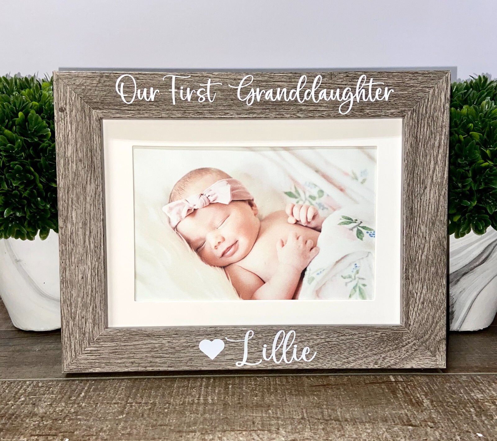 Our First Granddaughter personalized frame, first grandchild, grandparent gift