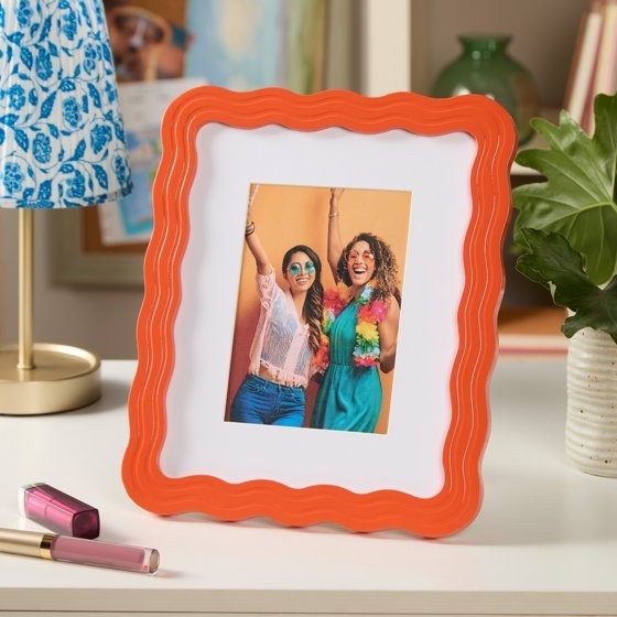 Mainstays by Becky G. Wavy Photo Frame, 5x7in 8x10in Mandarin Orange