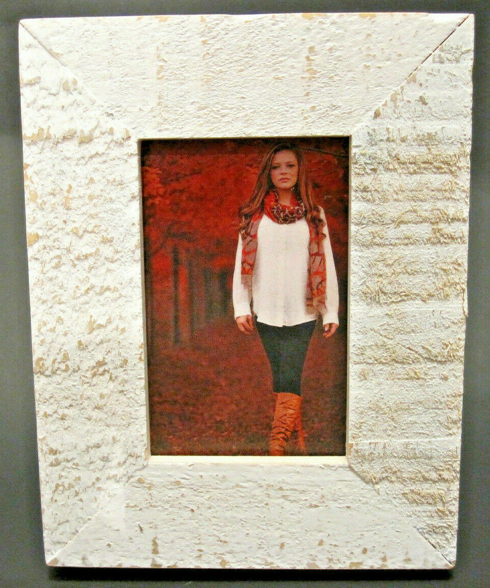2×3″ In White Distressed Shabby Chic Wood Photo Picture Frame Tabletop