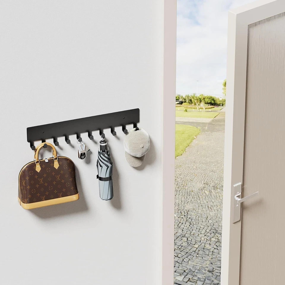 Key Holder for Wall, Key Hooks with 10 Hooks Wall Mounted Key Holder for Hallway