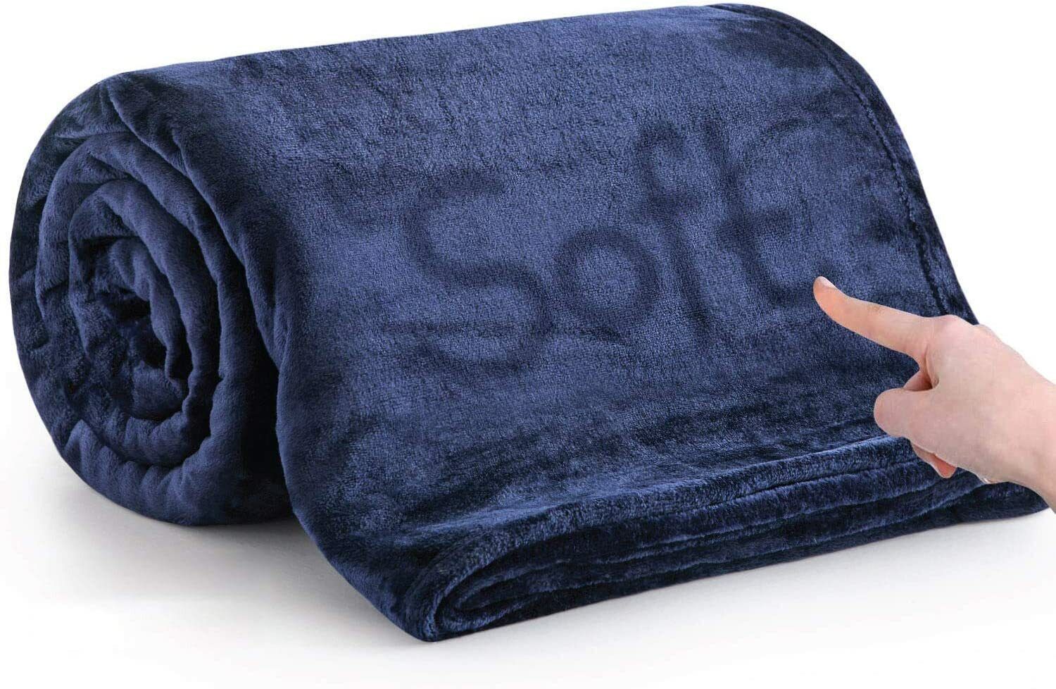 Reversible Large Faux Fur Fleece Throw Super Soft Light Weight Sofa Bed Blanket