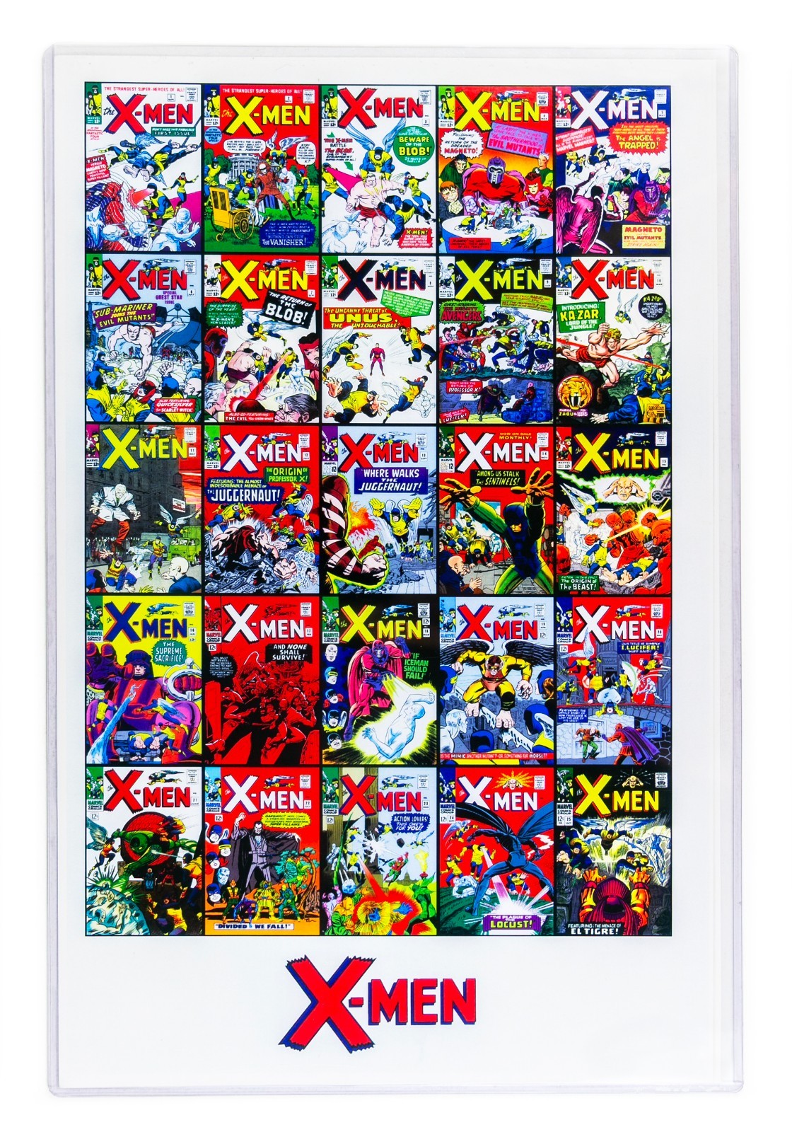 X-Men #1-25 Comic Book Covers Collage Poster Print 11″ x 17″ Brand New!