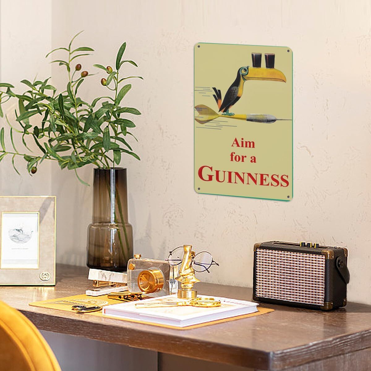 Aim for A Guinness Vintage Decor Tin Metal Signs 8×12 Inches