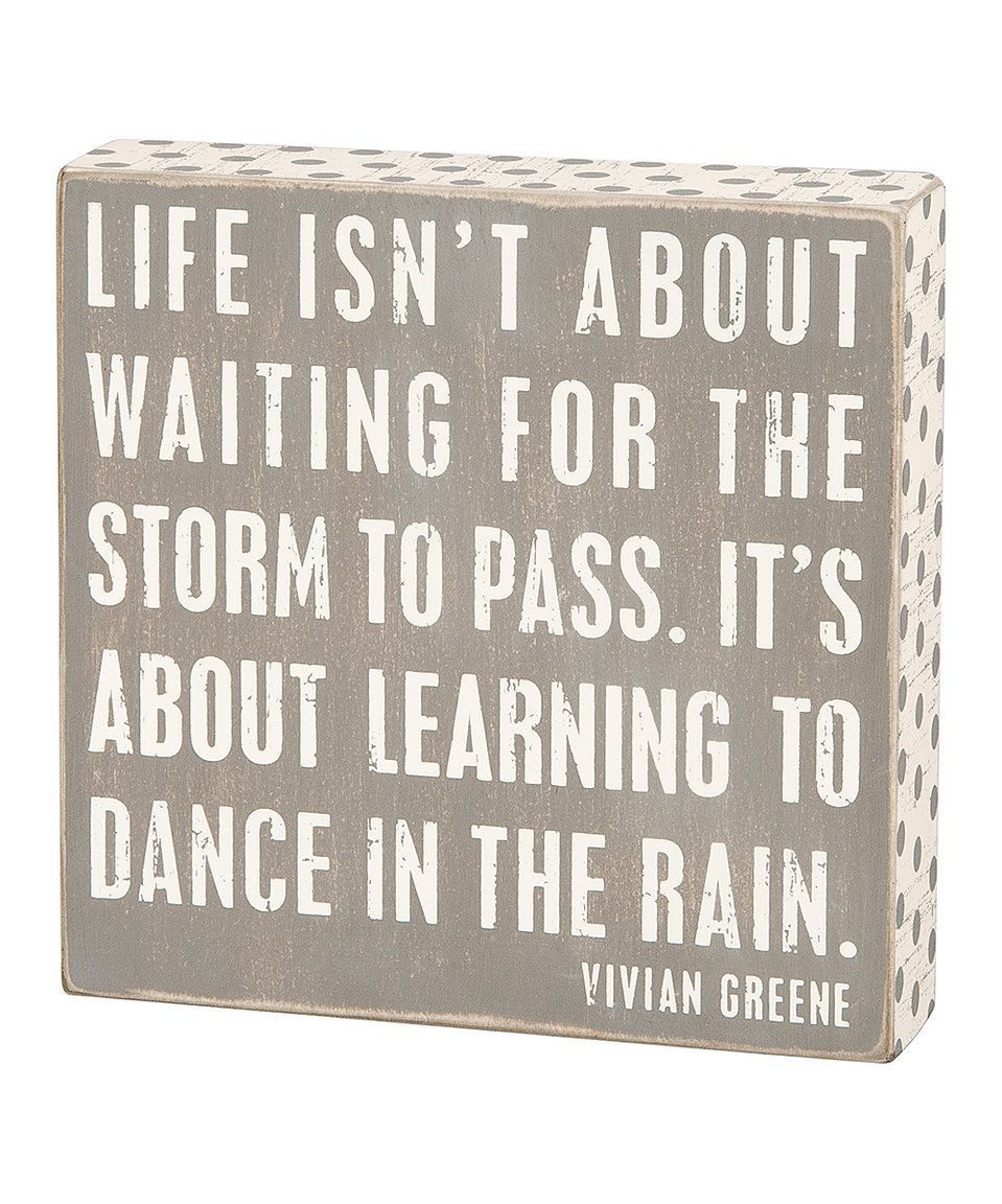 Primitives by Kathy Gray Box Sign, 7.75-Inch by 7.75-Inch, Dance in The Rain