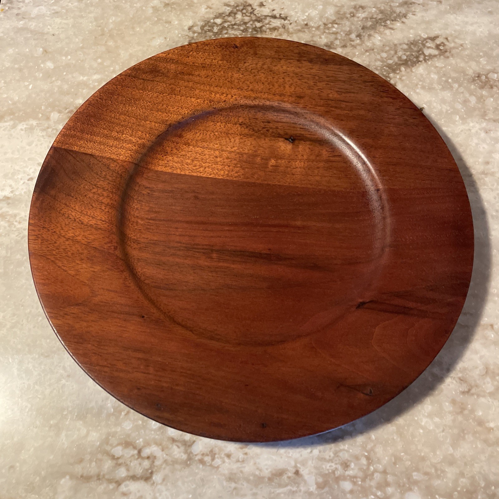 Wooden Plate. Handmade. 9 1/2 Diameter. Maple Wood. Natural Wood. Made In USA