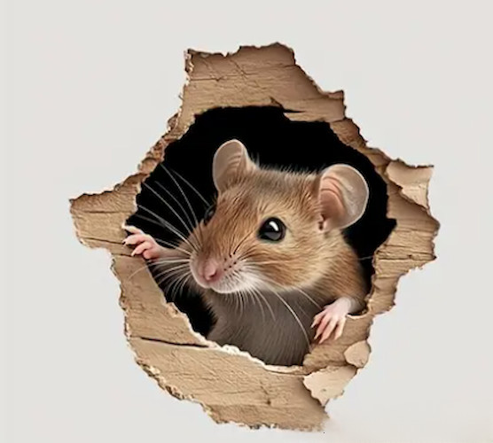 Realistic Brown Cute Mouse C Rat Rodent Wall Sticker Realistic Decal Kitchen