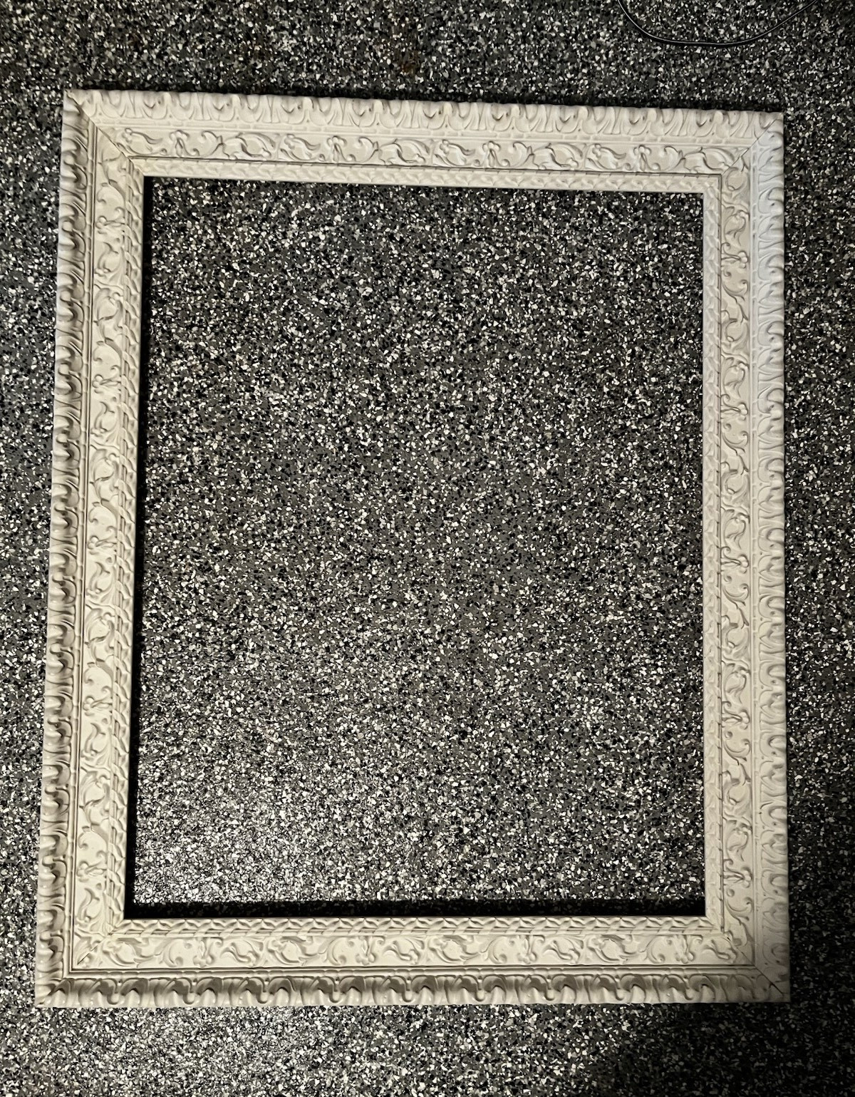 Two Ornate White and Brown Wood Rectangle Frame Madrid approx. 35 3/8 x 27 5/8″