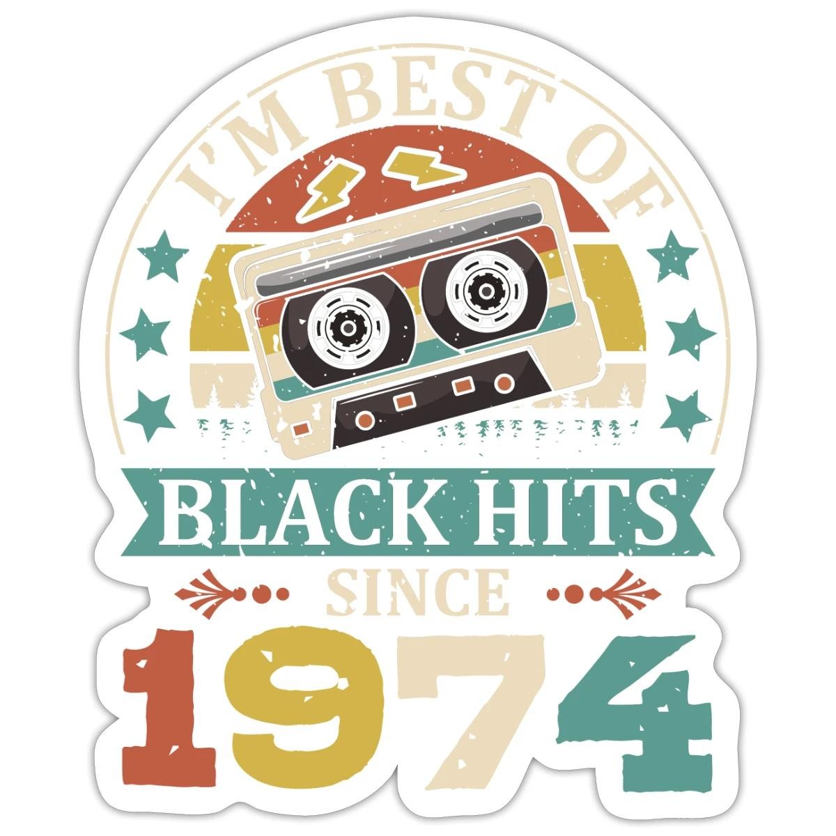 Best of Black Hits Since 1974 Cassette Sticker, max. 4 x 4″