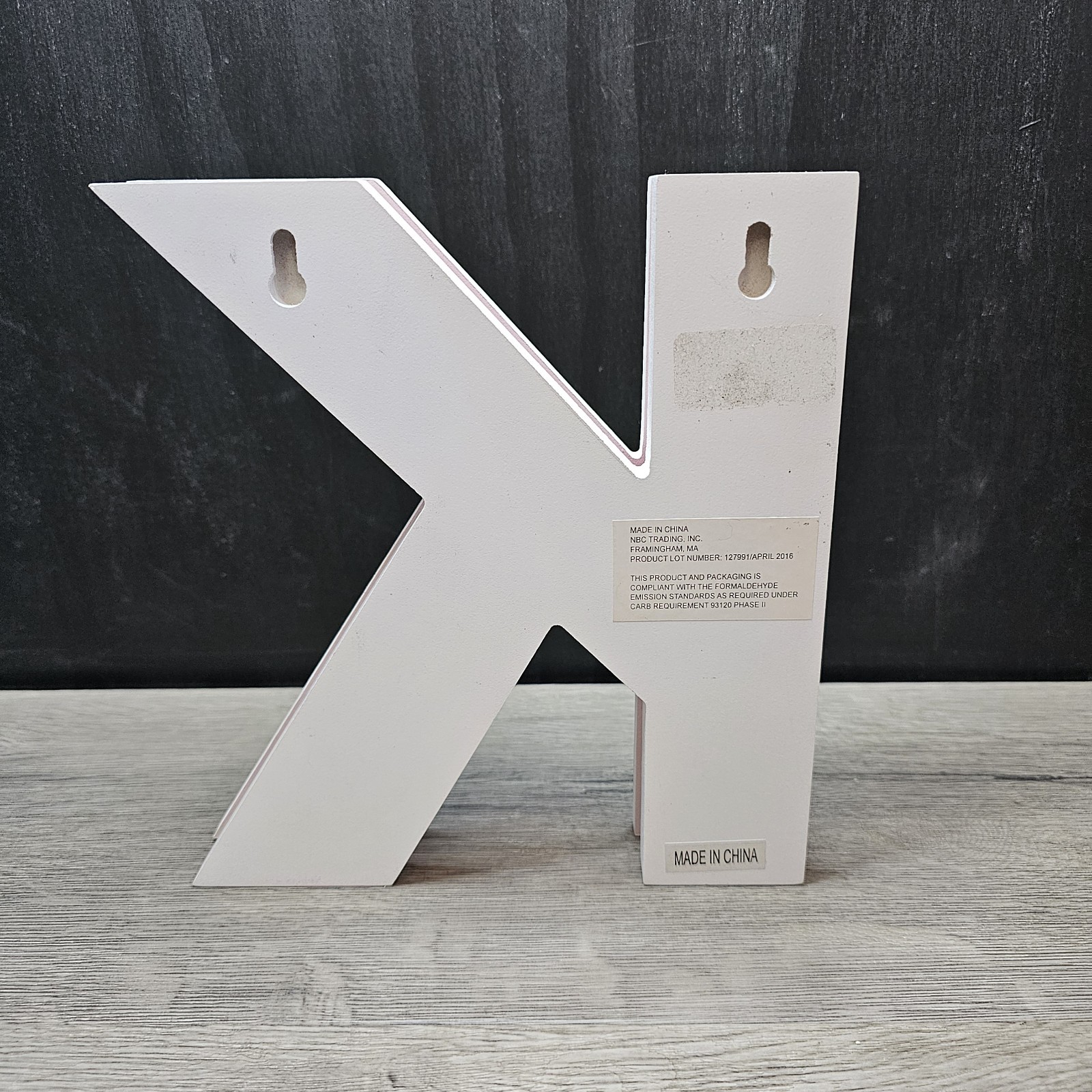 8″ Mongogram Letter “K” – Raised / Layered White & Pink Quatrefoil Cutout Design