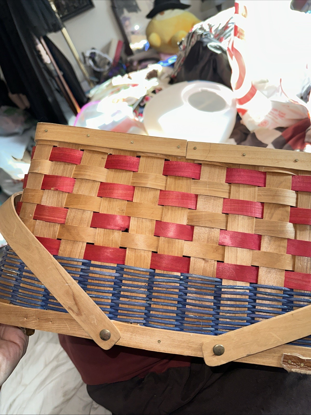 Longaberger Lidded Picnic Basket Vintage See Pictures*