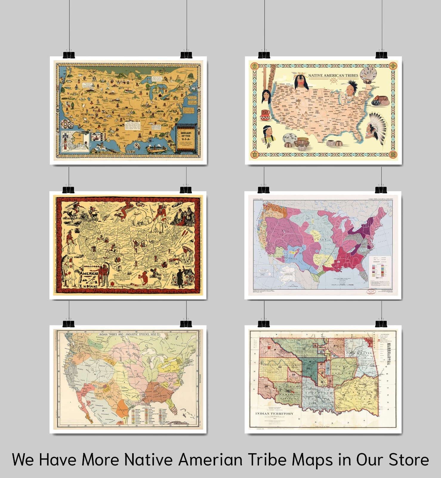 1972 Indian Land Cessions Map. Native American History Poster Home School Print