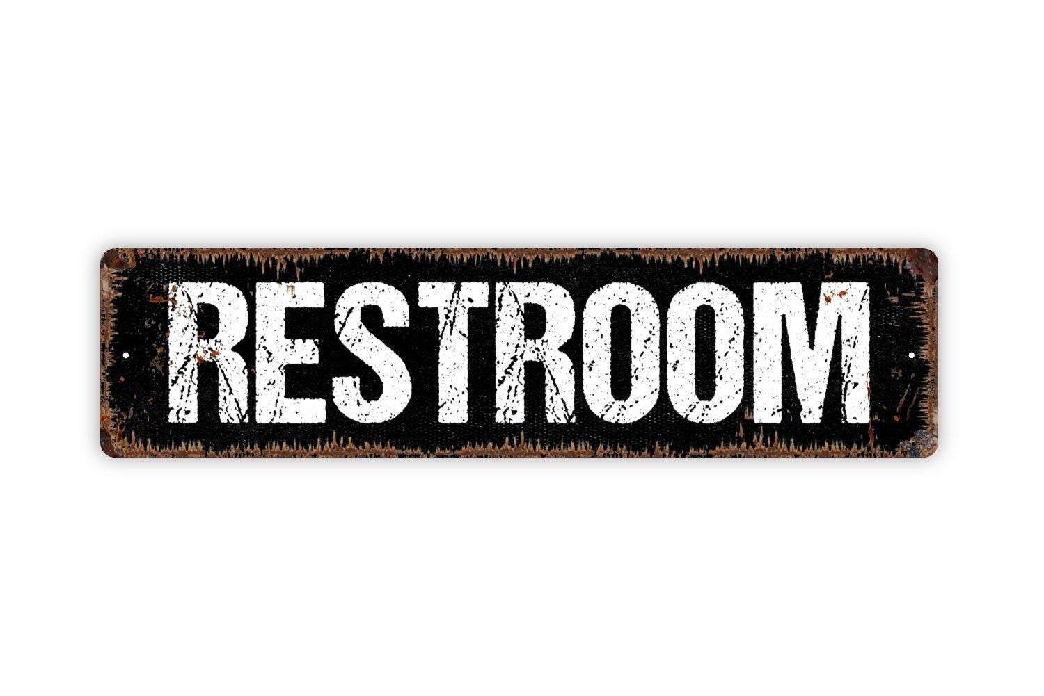 Restroom Sign | Bathroom Door Wall Art | Office Restaurant Entry Decor