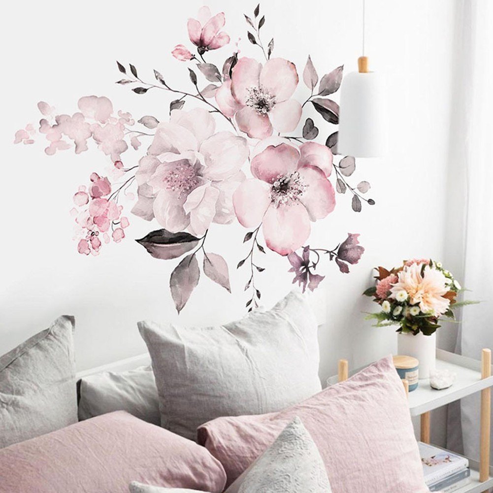 Accessories Sticker Decals Decor Decoration Flower Home Living Room Pink