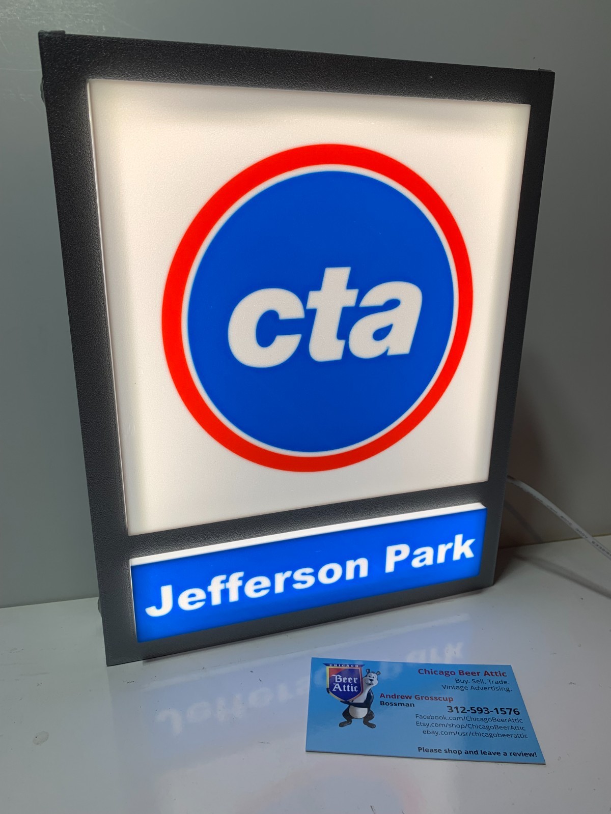 Chicago Transit Authority (CTA) lit miniature sign replicas! Customizable!!