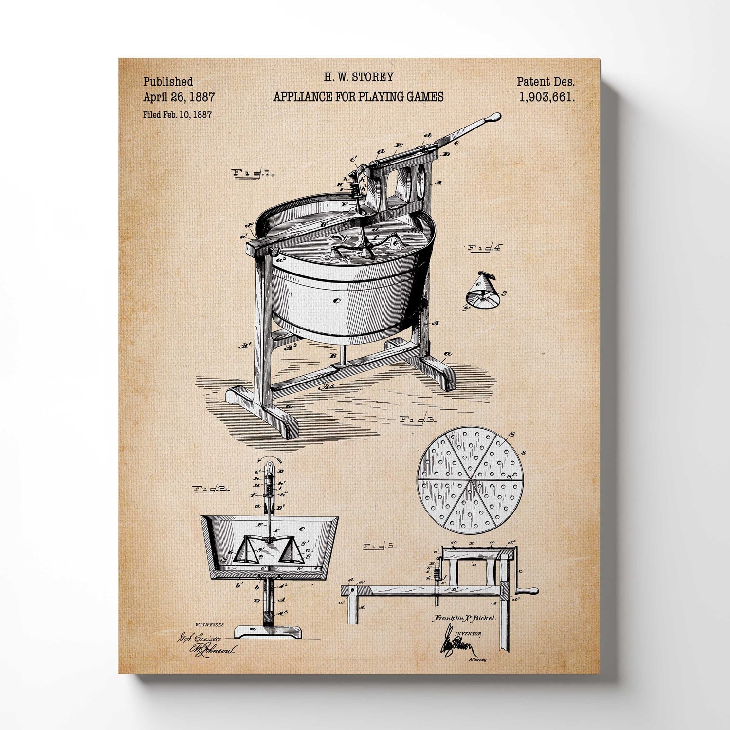Laundry Room Artwork, Country Decor Laundry Room. Patent Washing Machine Canvas