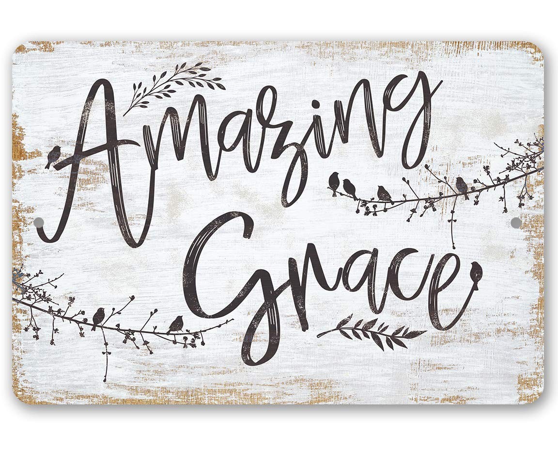 Amazing Grace Metal Sign Religious Home Wall Decor Inspirational Gift