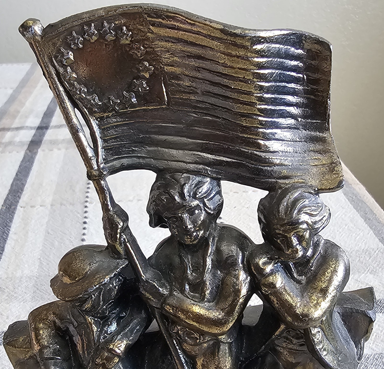 1974 SCC Brass American Revolution 13 Colonies Soldiers Bookend 7.25″ Tall