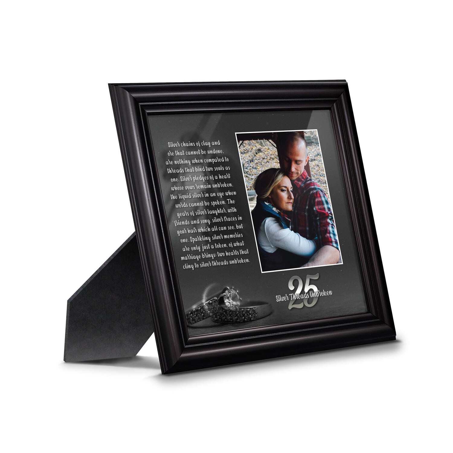 25th Wedding Anniversary Gifts for Couples, Silver 25th Anniversary Card