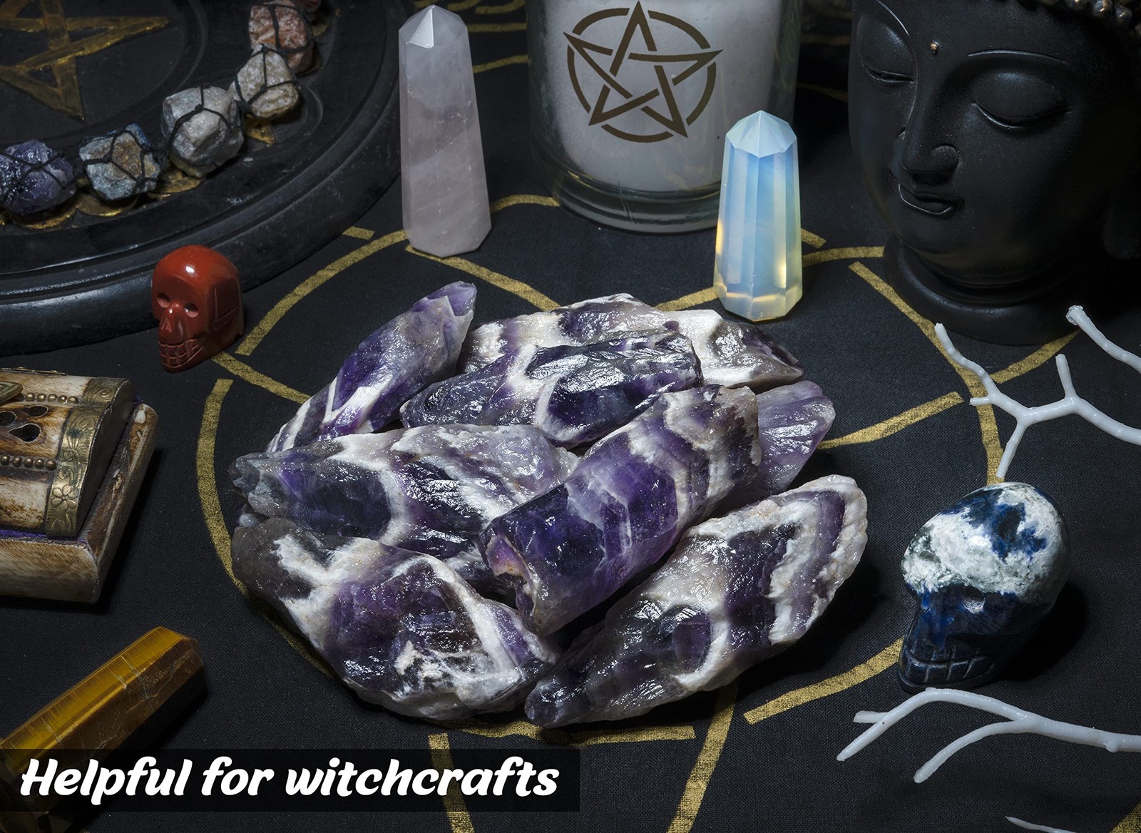 Crocon 1Lb Amethyst Crystal Pointer Rough Stones And Crystals Bulk – Raw