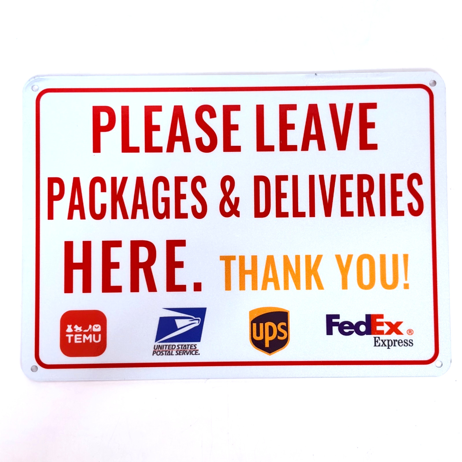 Please Leave Packages Deliveries Here METAL SIGN 10″ x 7″ Delivery Waterpoof