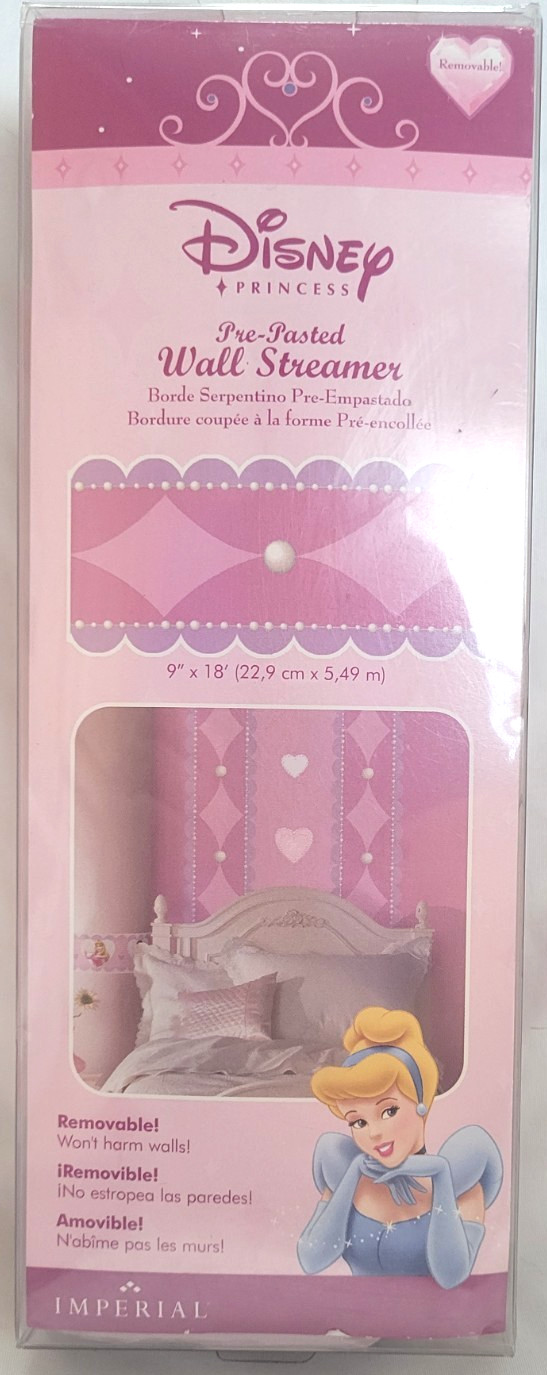 Cinderella Wall Streamer Stickers Kids Disney Princess Decals Girl Bedroom Decor