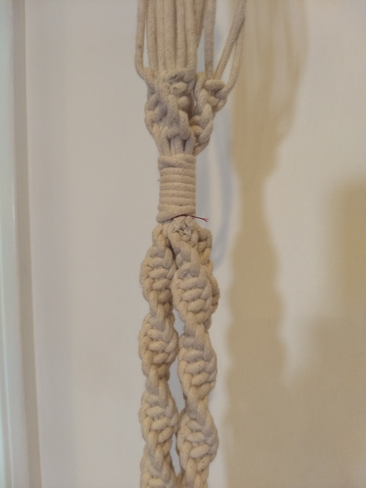 Macrame Plant Hanger Double Two Tier Rope Loop Long Fringe 62″ Inch Rope Loop