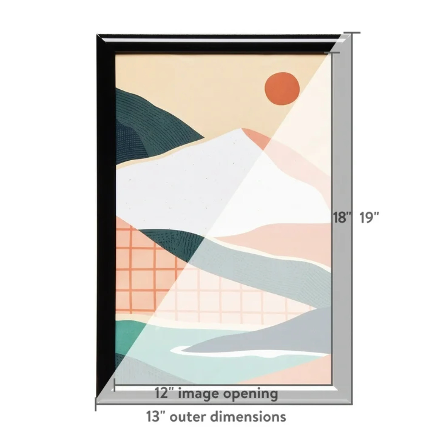 12″ x 18″ Rounded Photo Poster and Picture Frame Home Office Wall Decor, Black